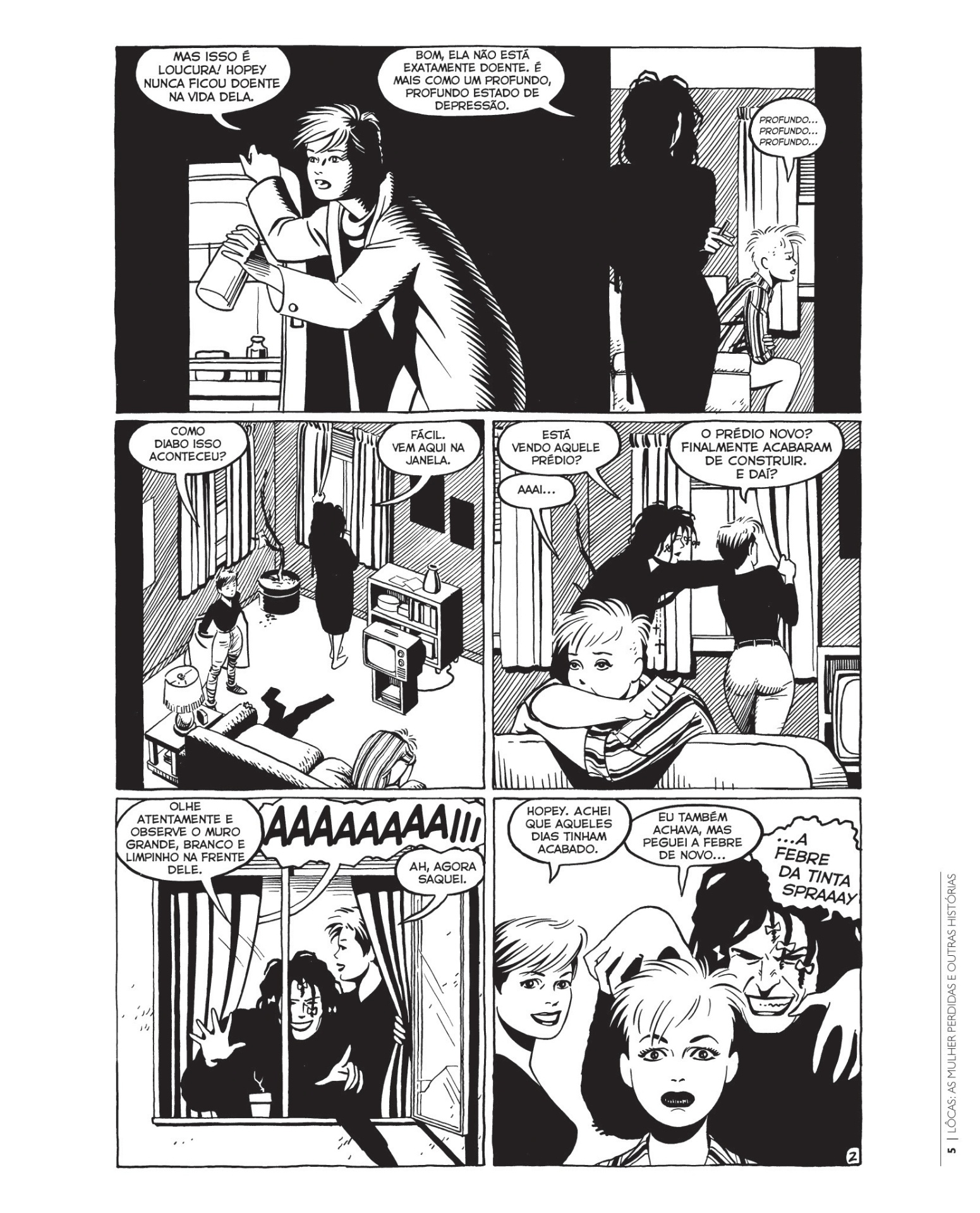 Página da HQ "Lôcas", de Jaime Hernandez - Divulgação/Gal Editora