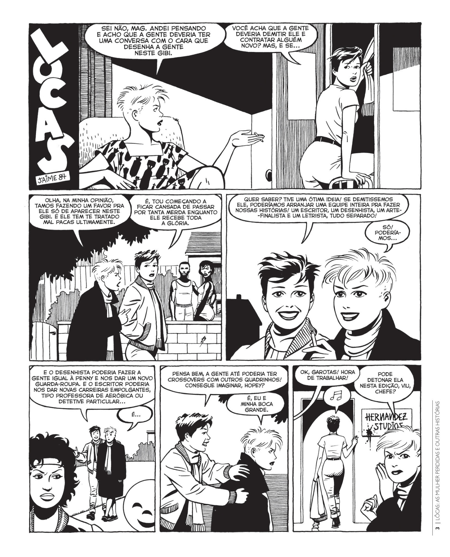 Página da HQ "Lôcas", de Jaime Hernandez - Divulgação/Gal Editora