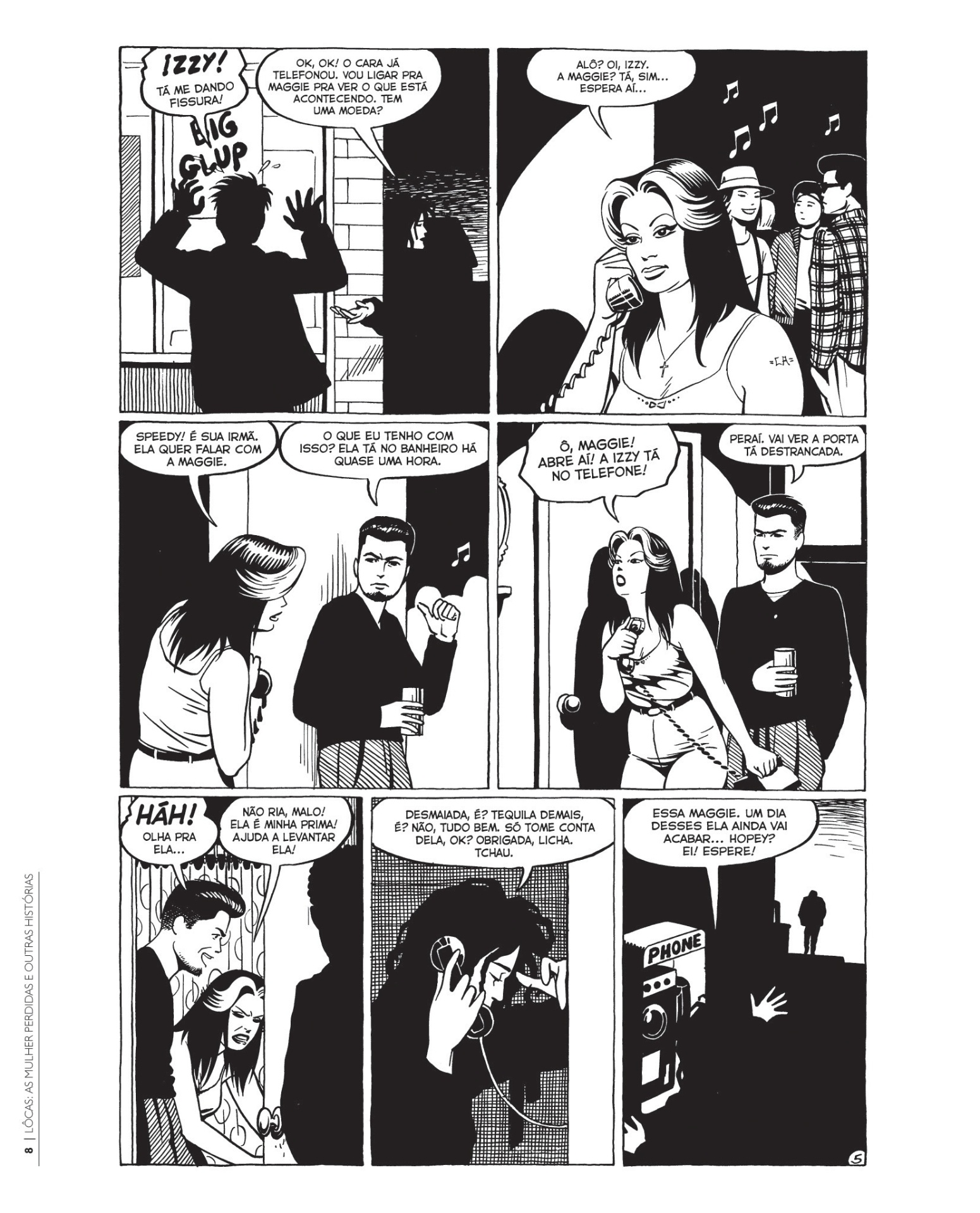 Página da HQ "Lôcas", de Jaime Hernandez - Divulgação/Gal Editora