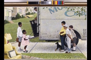Obra de Norman Rockwell foi reproduzida na revista 'Look' em 1967, em artigo sobre a integração nos subúrbios - © 2013 the Norman Rockwell Family Entities