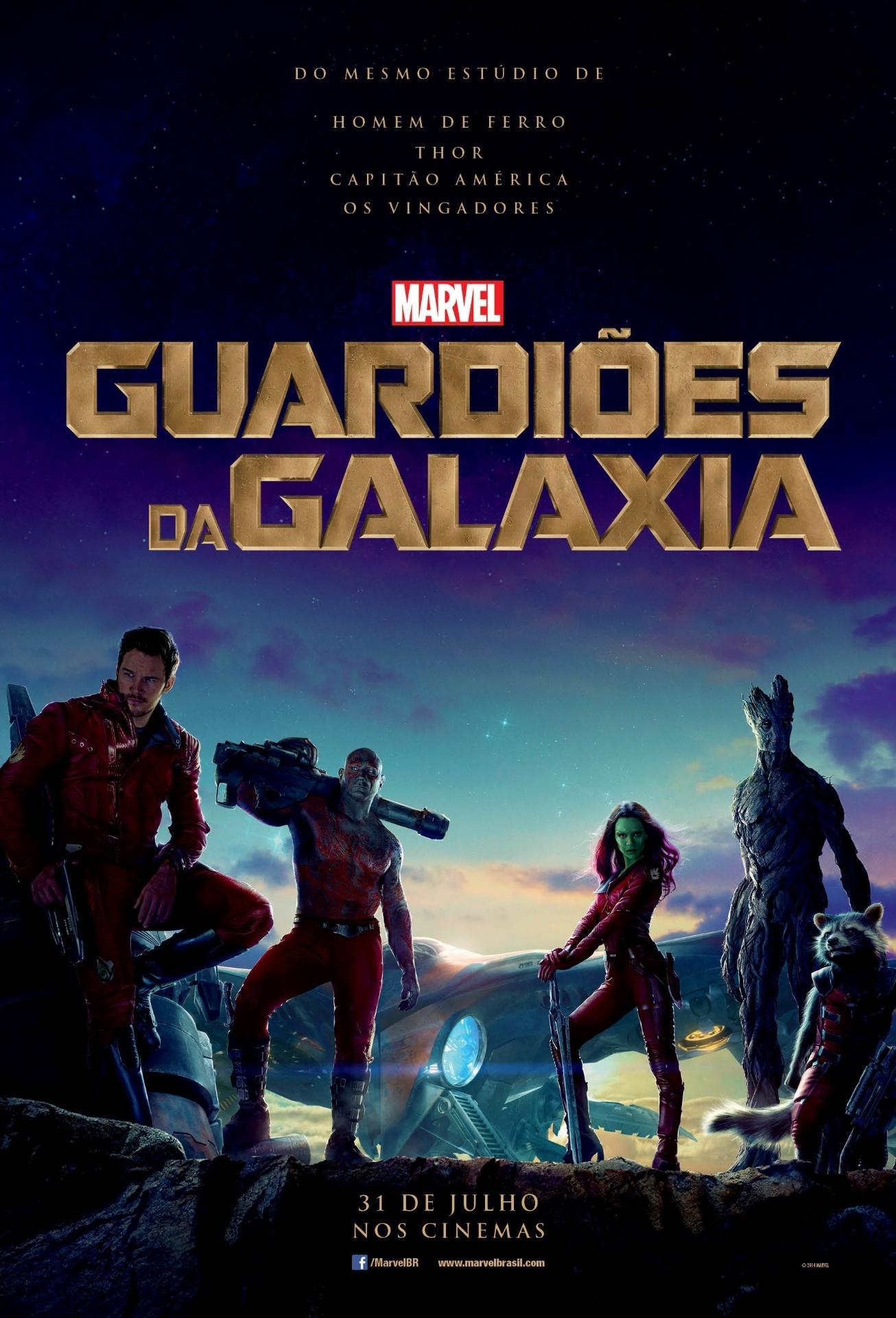 Primeiro pôster nacional de "Guardiões da Galáxia", baseado nos quadrinhos da Marvel - Divulgação