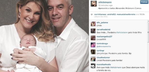 Ana Hickmann usou seu perfil do Instagram para mostrar aos fãs o filho Alexandre, nascido no dia 7 de março