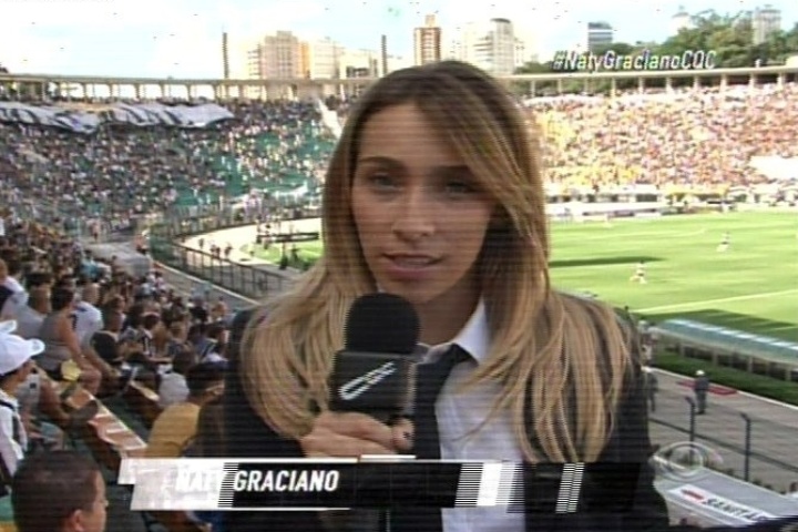17.mar.2014 - Naty Graciano estreia como a nova repórter do "CQC"