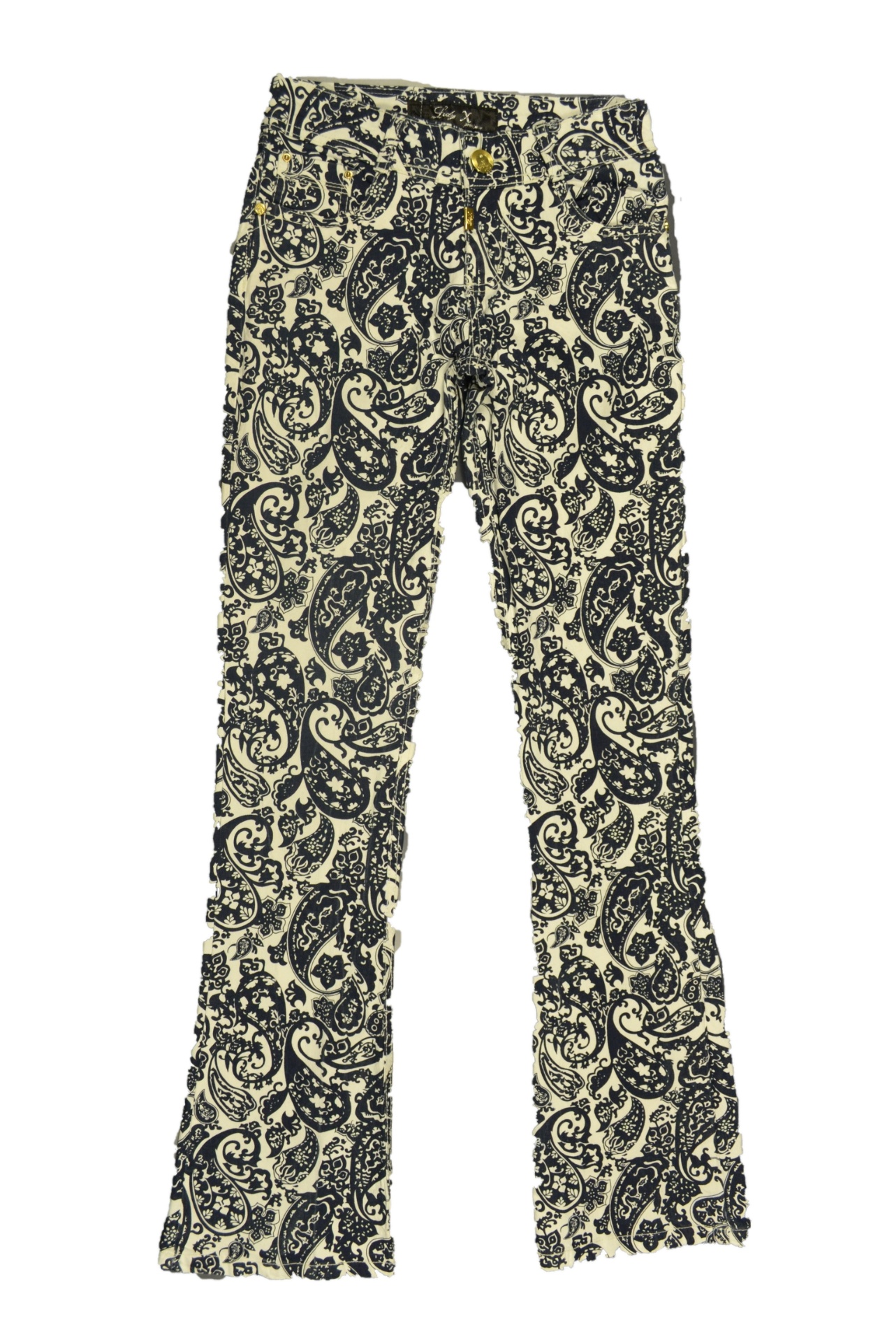 Calça de sarja estampada; R$ 69,50, no Lojão do Brás (www.lojaodobras.com.br) | Preço pesquisado em março de 2014 e sujeito a alteração. - Divulgação