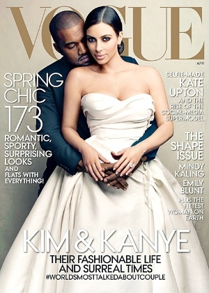Kanye West e Kim Kardashian juntos na capa da "Vogue"
