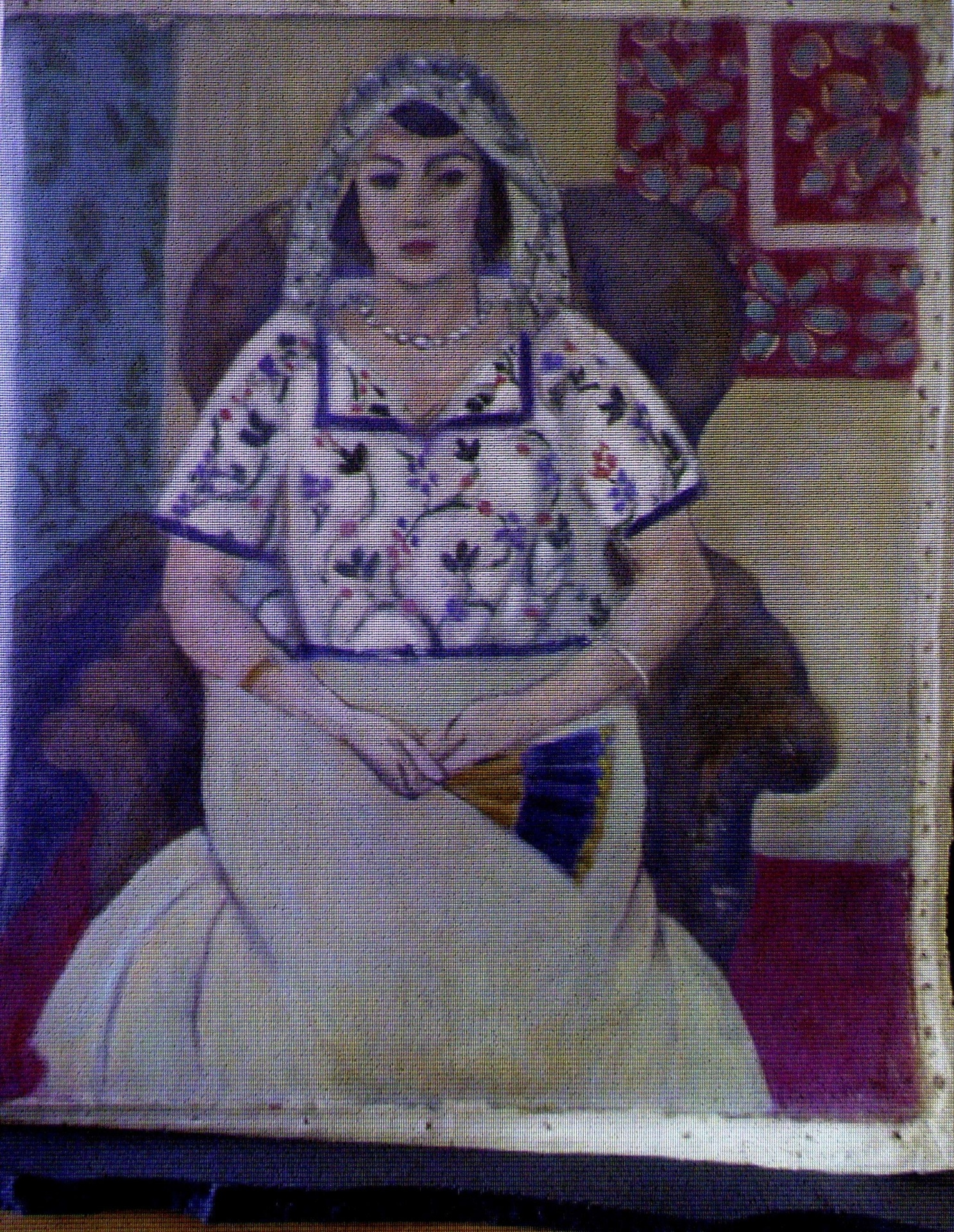 5.nov.2013 - Reprodução de uma pintura do francês Henri Matisse entitulada "Mulher Sentada", é é mostrada durante uma entrevista coletiva em Augsburgo, no sul da Alemanha, sobre a descoberta de mais de 1.400 obras de arte no apartamento de Cornelius Gurlitt em Munique - Christof Stache/AFP
