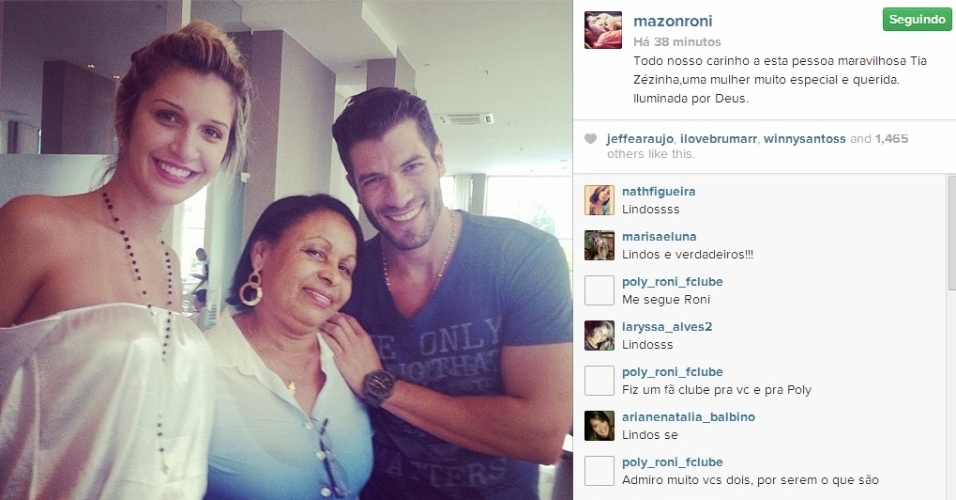 27.mar.2014 - Roni publica foto ao lado de Tatiele e tia de Valter: 