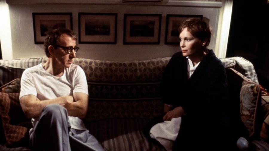 Woody Allen e Mia Farrow em cena de "Maridos e Esposas" - Reprodução