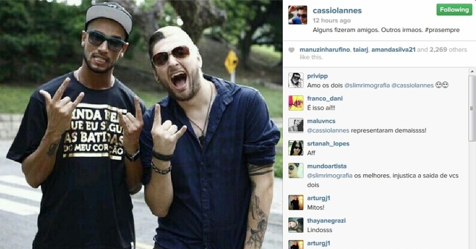 31.mar.2014 - Cássio comemorou a amizade com Valter em sua página do Instagram. 