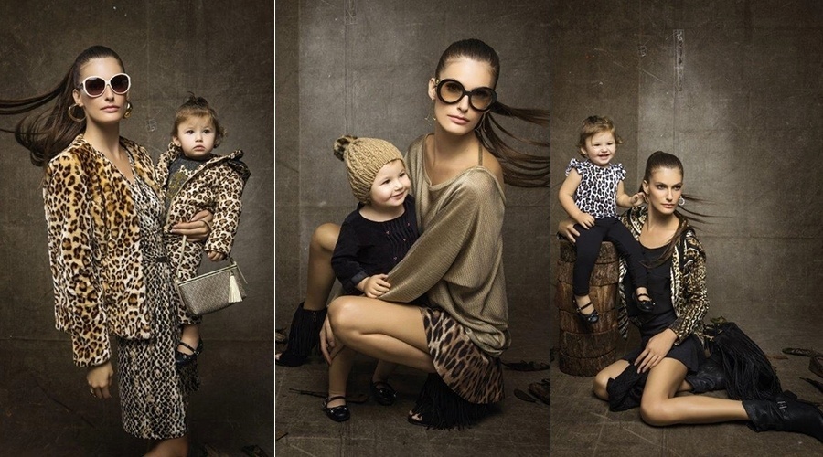 1.abr.2014 - Acompanhada da filha, Valentina, a modelo Carol Francischini posou para a Revista Anália, publicada por um shopping paulistano