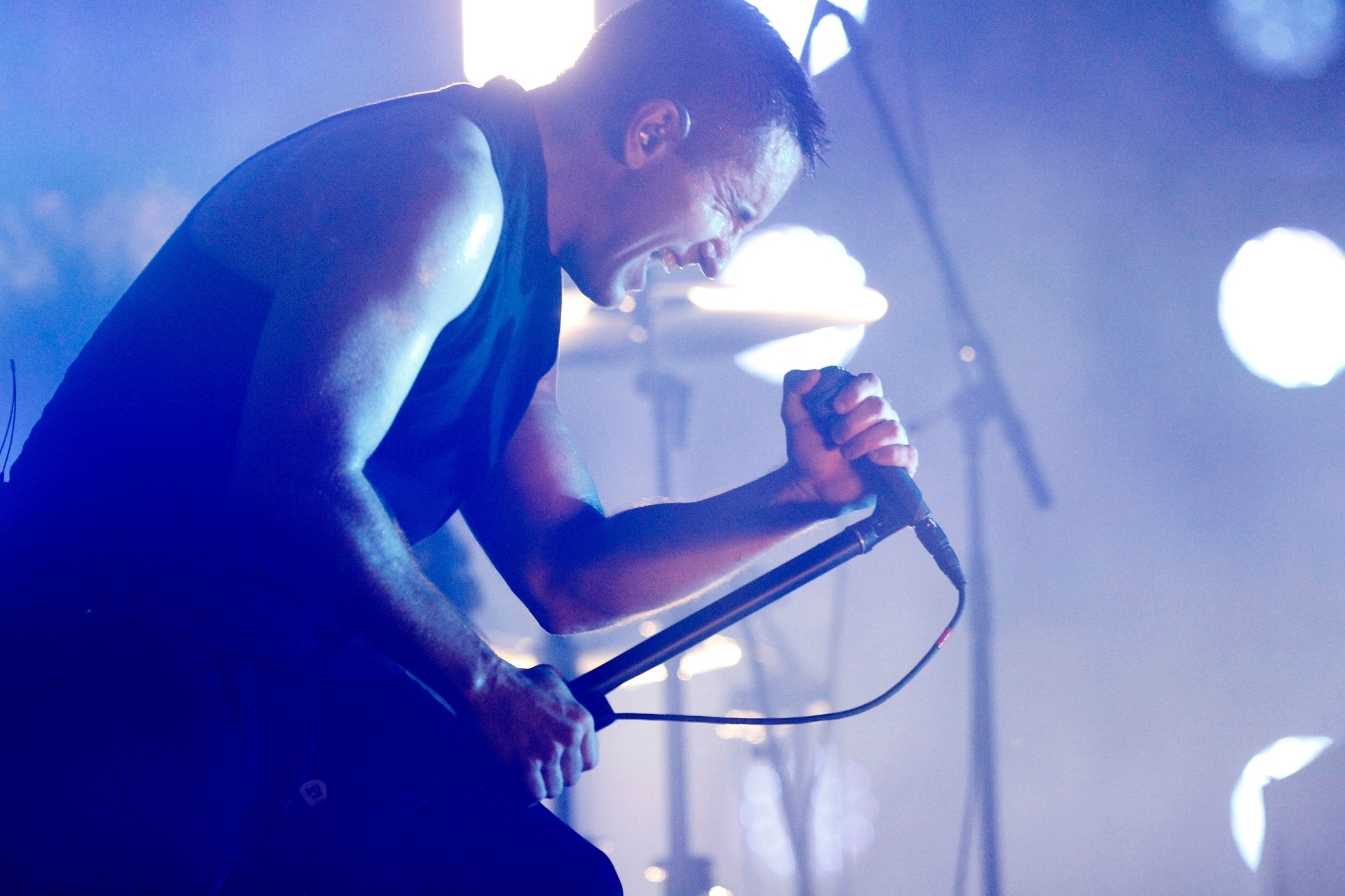 5.abr.2014 - Nine Inch Nails se apresenta no Lollapalooza 2014 no Autódromo de Interlagos, em São Paulo - Reinaldo Canato/UOL