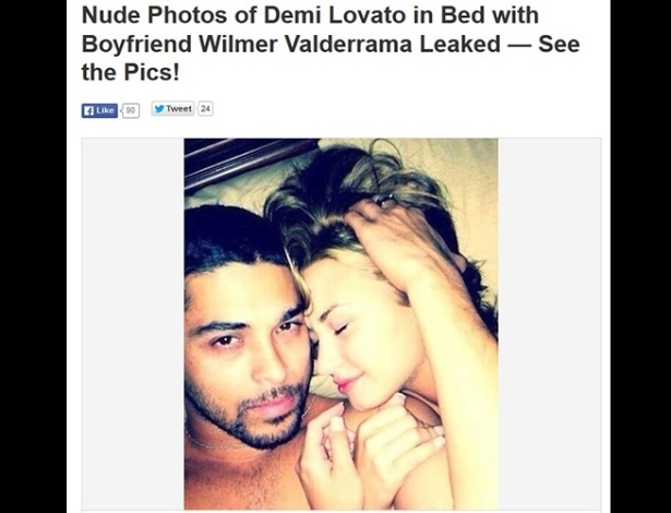 Supostas fotos íntimas de Demi Lovato com o namorado, Wilmer Valderrama, vazaram na internet