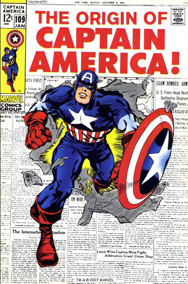 A capa de da HQ "O Herói do Passado" (Captain America Vol.1 #109, 1969) - Reprodução