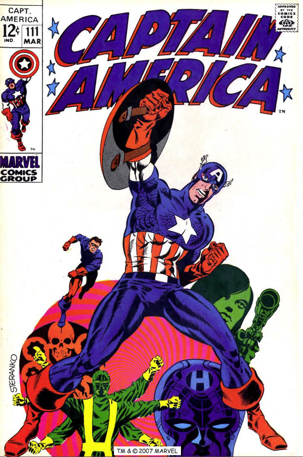 A HQ "A Estranha Morte do Capitão America"  (Captain America Vol.1 #110, 111 & 113, 1969) - Reprodução