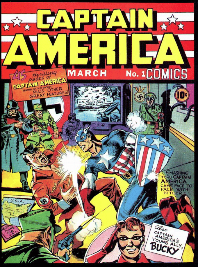Capa da HQ "Apresentando o Capitão América"  (Captain America Comics #1, 1941) - Reprodução