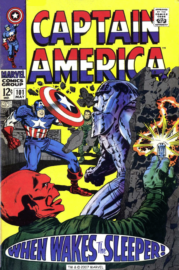 Capa da HQ "O Despertar do Hibernante" (Captain America Vol.1 #101-102, 1968) - Reprodução
