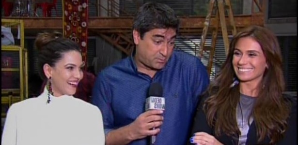Zeca Camargo entrevistou Tainá Müller e Giovanna Antonelli no "Vídeo Show" desta quinta