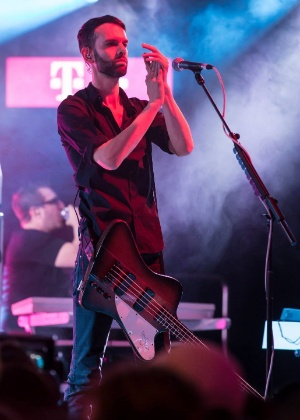 O baixista do Placebo, Stefan Olsdal, durante show na Alemanha - Markus Nass/Telekom Deutschland GmbH