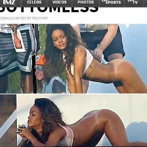 9.abr.2014 - Fotos sensuais de Rihanna sensuais começaram a circular mas redes sociais nesta quarta-feira.