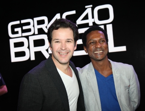 15.abr.2014 - Os atores Murilo Benício e Luiz Miranda apresentam a novela "Geração Brasil", nova novela das sete, que deve estrear em 5 de maio