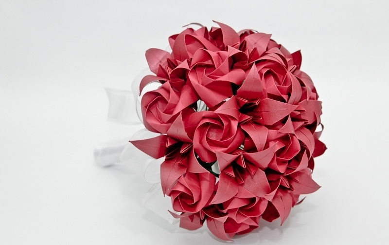 Buquê de rosas em origami. Da A&M Origami