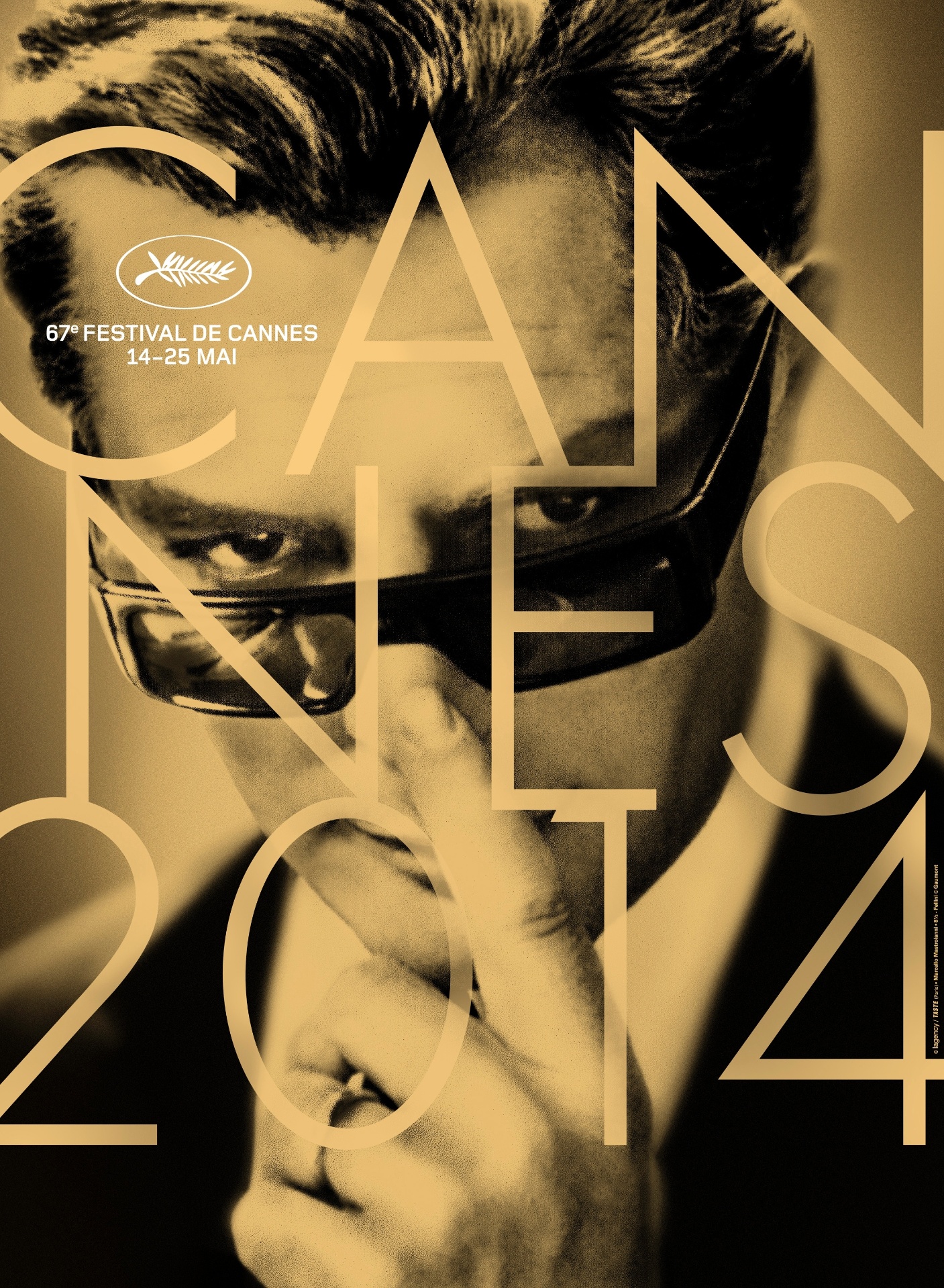 Cartaz da 67º Festival de Cannes traz Marcello Mastroianni em "8?" - Divulgação/Festival de Cannes