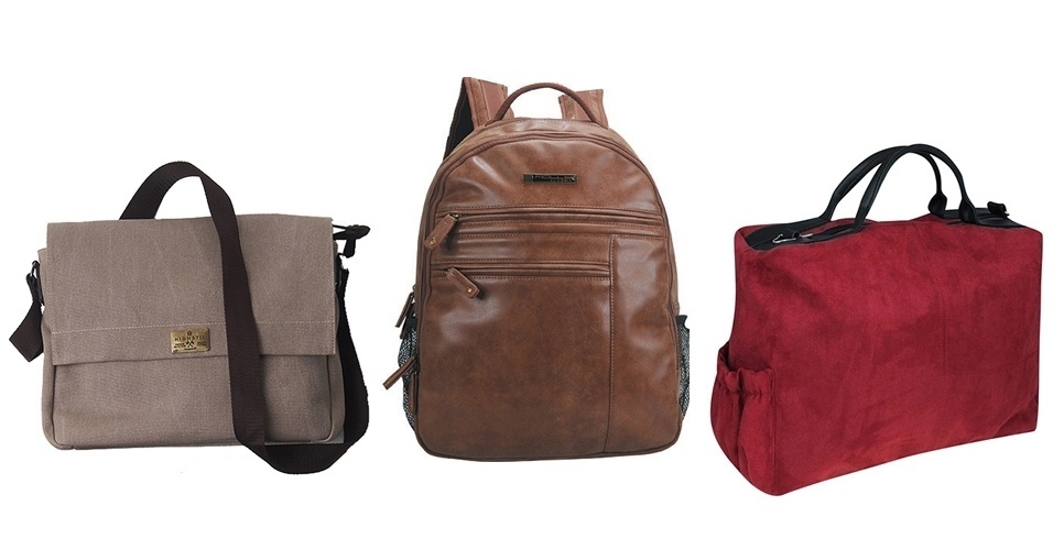 Montagem para abertura do álbum bolsas e mochilas masculinas - Divulgação