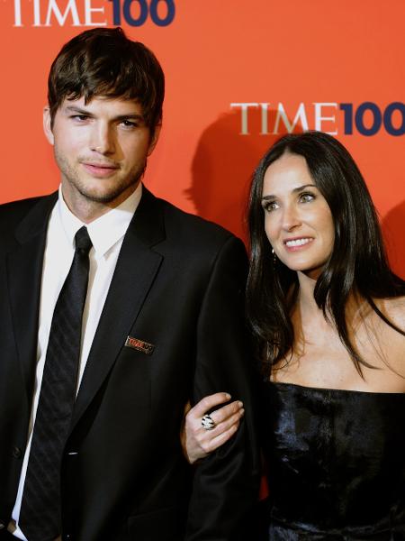 Ashton Kutcher e Demi Moore, quando ainda eram casados - Timothy A. Clary/AFP
