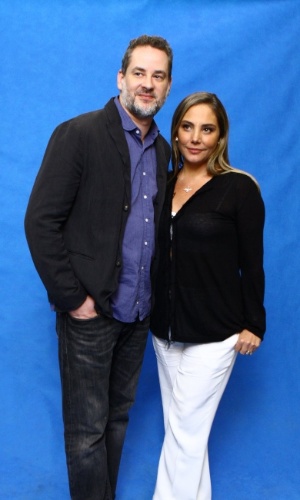 28.abr.2014 - Heloísa Périssé e Dan Stulbach na coletiva de lançamento do seriado "A Segunda Dama", no Projac, no Rio