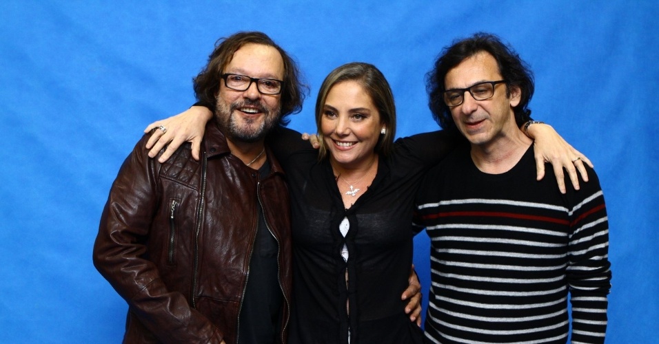 28.abr.2014 - Wolaf Maya, Heloísa Périsseé e Carlos Araújo na coletiva de lançamento do seriado "A Segunda Dama", no Projac, no Rio