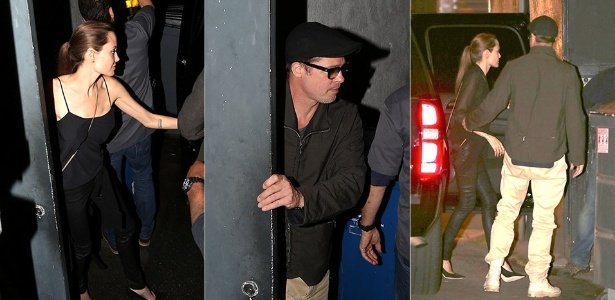 Angelina Jolie e Brad Pitt deixam restaurante japonês em Hollywood após jantarem juntos