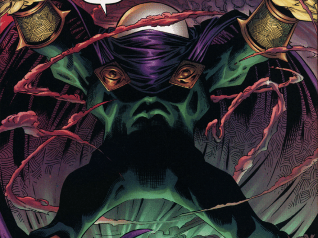 MYSTERIO (The Amazing Spider-Man #13, 1964) - O dublê e especialista em efeitos especiais Quentin Beck, fanático por cinema, usa seus truques (e um traje absurdo?) para ludibriar o Aranha e ganhar os holofotes. Membro do Sexteto Sinistro original, deve ganhar sua primeira versão para o cinema no filme da equipe de supervilões - Reprodução