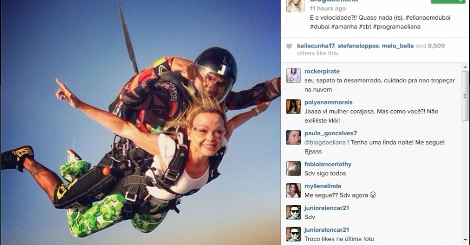 3.mai.2014 - Eliana salta de paraquedas em Dubai