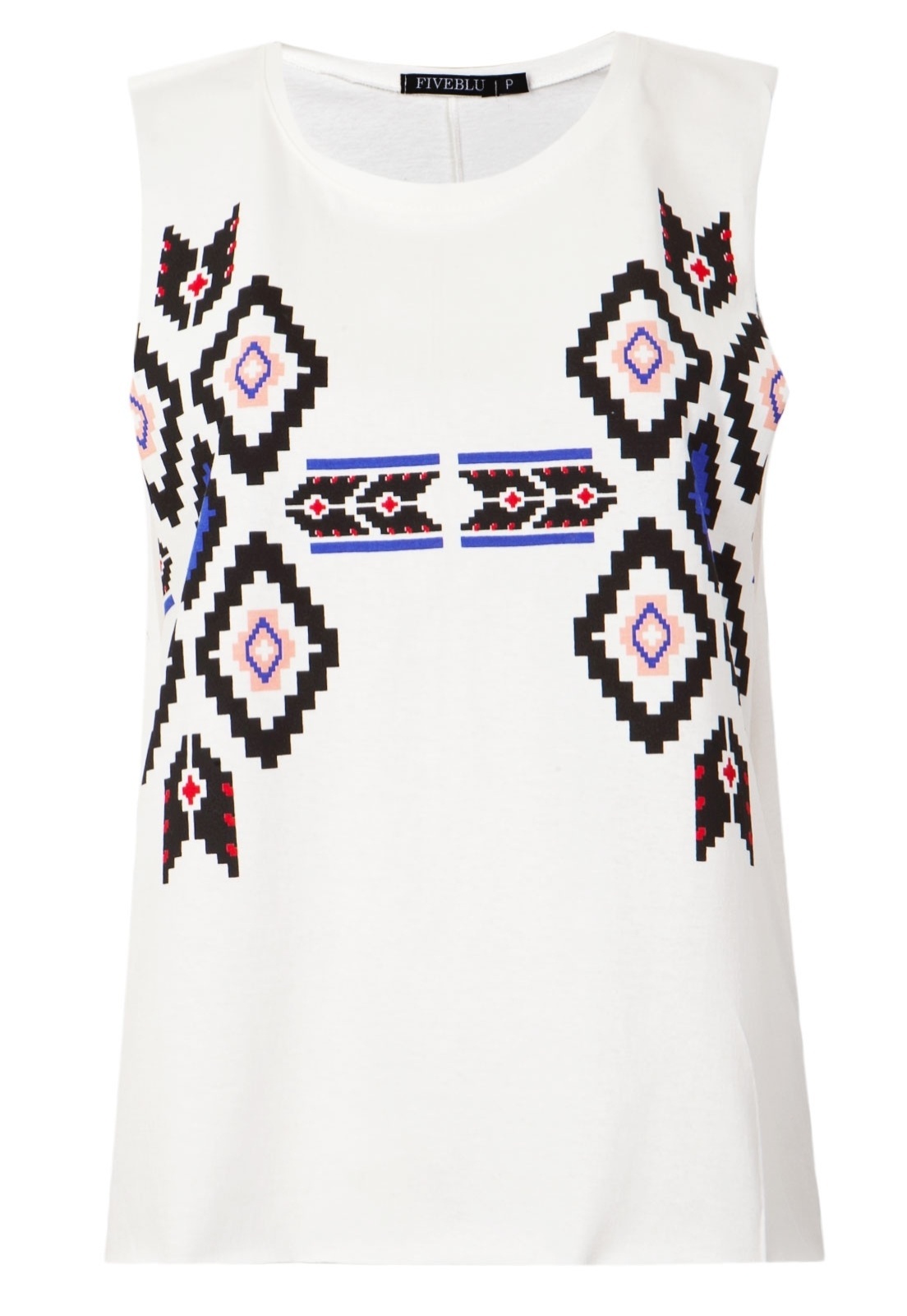 Regata branca com estampa étnica - Divulgação