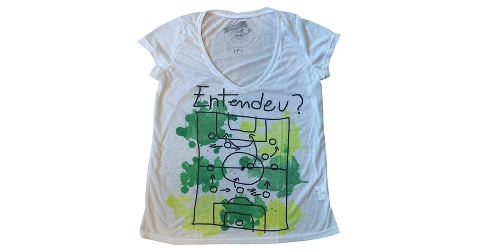 Camiseta com desenho bem humorado; R$ 49,80, na Osmoze (Tel.: 44 3351-1000). Preço pesquisado em maio de 2014 e sujeito a alterações - Divulgação