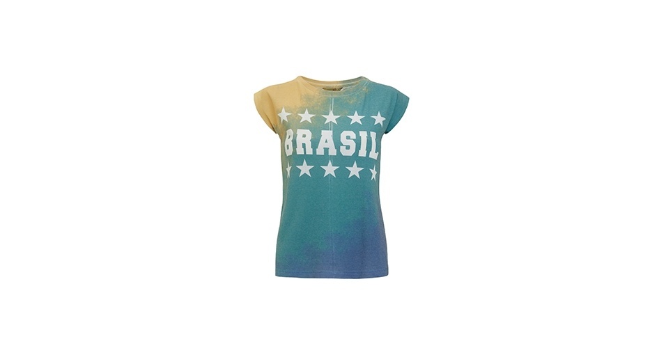 Camiseta escrito "Brasil" com estrelas; R$ 29,90, na Pernambucanas (www.pernambucanas.com.br). Preço pesquisado em maio de 2014 e sujeito a alterações - Divulgação