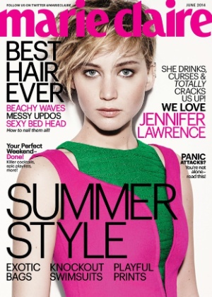 Jennifer Lawrence é capa da "Marie Claire" norte-americana