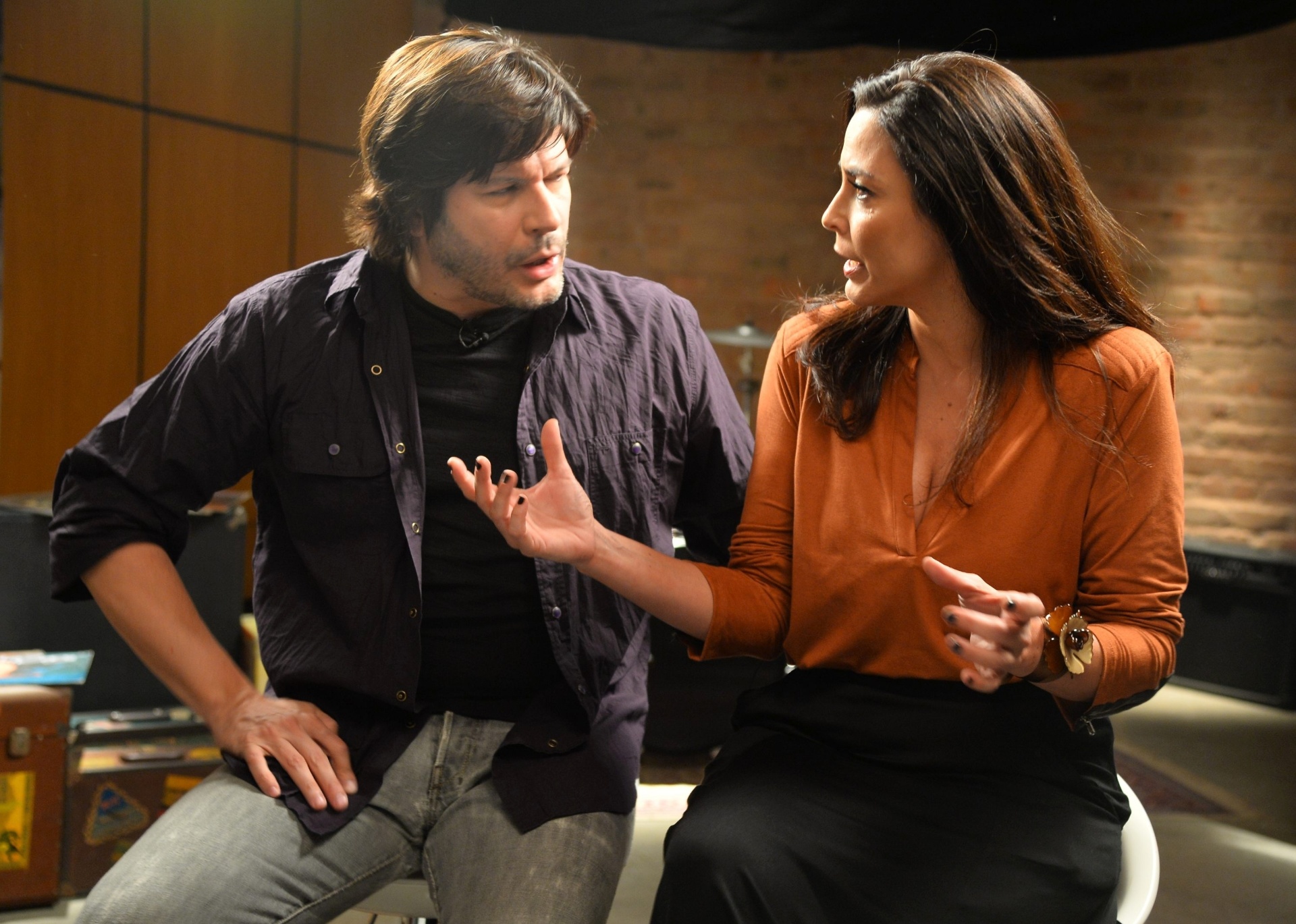 7.mai.2014 - Paulo Ricardo conversou sobre música dos anos 80 com Valéria Monteiro antes da gravação do programa "O Show da Vida é Fantástico", no Canal Viva - André Lobo/UOL