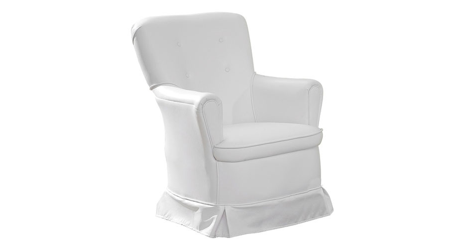 Poltrona fixa Aconchego, da marca Canaã. Modelo com estrutura em madeira tratada e revestimento em corino. Na Tricae (www.tricae.com.br). R$ 349,90. Preço consultado em abril de 2014, sujeito a alterações - Divulgação