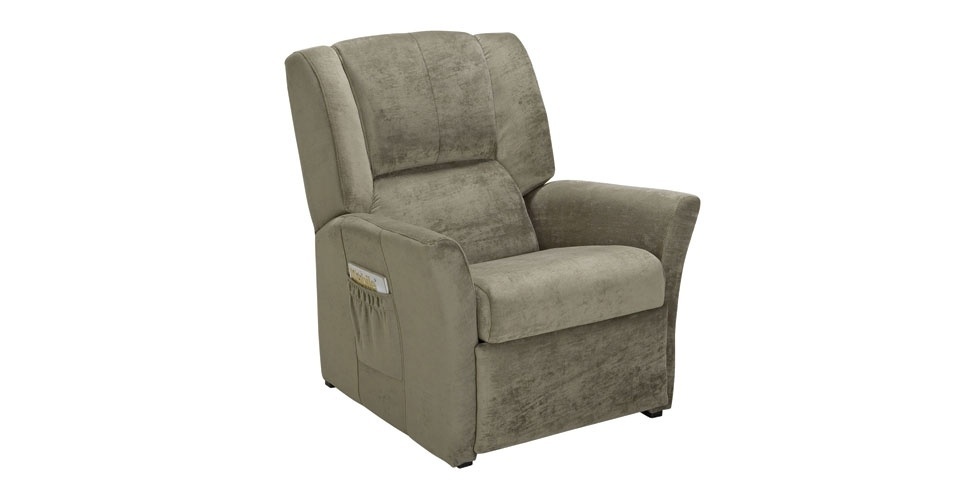 Poltrona reclinável Probel Lumieri Two Way, tecido em suede no tom verde. Contém regulagem de inclinação, apoio para os pés e encosto para a cabeça. As almofadas do assento e do encosto são fixas. No site das Casas Bahia (www.casasbahia.com.br). R$ 764,91. Preço consultado em abril de 2014, sujeito a alterações - Divulgação