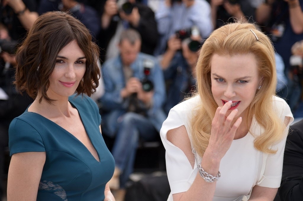 14.mai.2014 - As atrizes Paz Vega e Nicole Kidman em evento do filme "Grace: A Princesa de Mônaco" no primeiro dia da 67ª edição do Festival de Cannes, na Riviera francesa - AFP