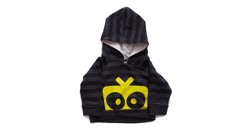 Moletom com capuz e estampa para bebê, da Minimals (www.minimals.com.br). Disponível nos tamanhos dos três meses aos dois anos. R$ 78. Preço pesquisado em maio de 2014. Sujeito a alterações - Divulgação