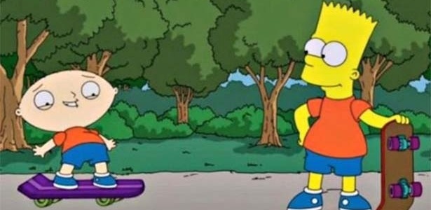 Bart e Stewie andam de skate em Springfield em episódio que reune os dois personagens