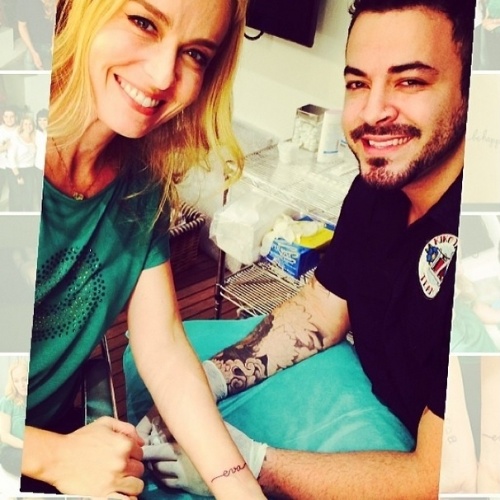 16.mai.2014 - Angélica fez uma tatuagem em homenagem a filha, Eva. A atriz escreveu o nome da menina no pulso. "Tatuada na alma e no corpo", escreveu a apresentadora. Angélica já é mãe de Joaquim e Benício