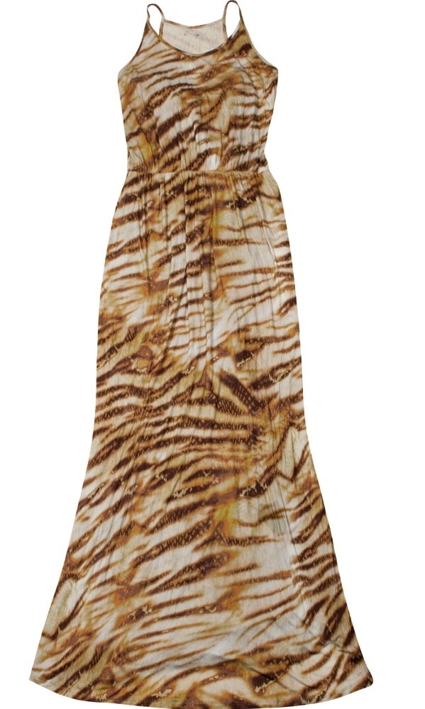 Vestido longo de alça com estampa em animal print, R$ 99, na Mineral (http://www.amazingstore.com.br - Divulgação