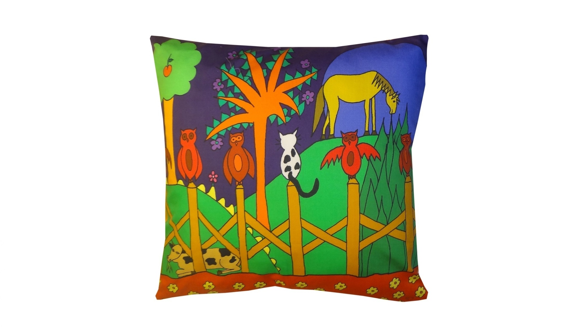 Almofada estampada, da Dadida (www.dadidaestampas.iluria.com). R$ 89. Preço pesquisado em maio de 2014. Sujeito a alterações - Divulgação