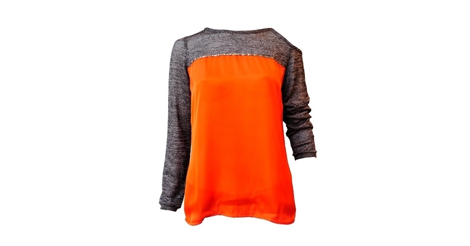 Blusa de malha com mangas em tricô, da Tempo 4. Preço: R$ 398. SAC: (21) 2705-2458 | Preço e disponibilidade pesquisados em maio de 2014 e sujeitos a alterações - Divulgação
