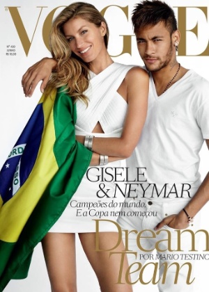 "Vogue" divulga capa da edição com Gisele Bündchen e Neymar