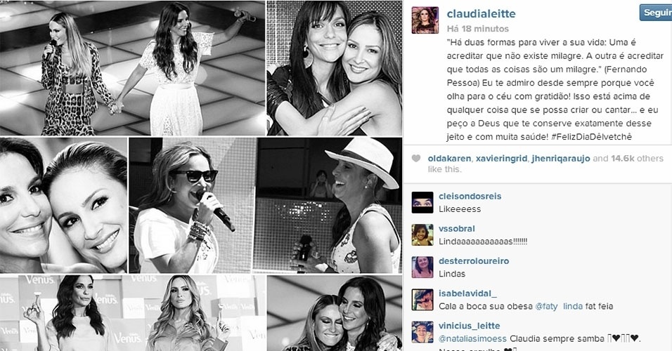 27.mai.2014 - Claudia Leitte também não deixou passar em branco o aniversário de Ivete Sangalo