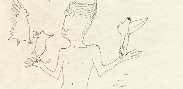 Reprodução do desenho de John Lennon, que estará em leilão pela Sotheby's - EFE - EFE